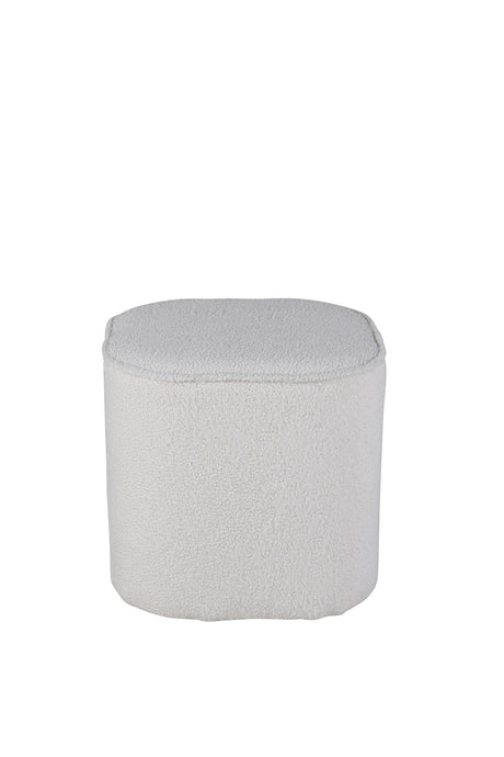 Piff Pouf - weiß/Polyester - Teddy - Ottomane / Poufs - ALVAHOME