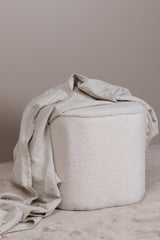 Piff Pouf - weiß/Polyester - Teddy - Ottomane / Poufs - ALVAHOME