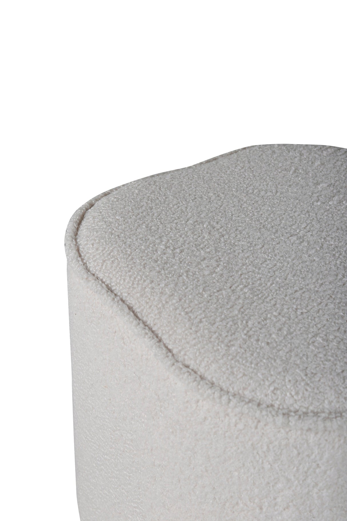 Piff Pouf - weiß/Polyester - Teddy - Ottomane / Poufs - ALVAHOME