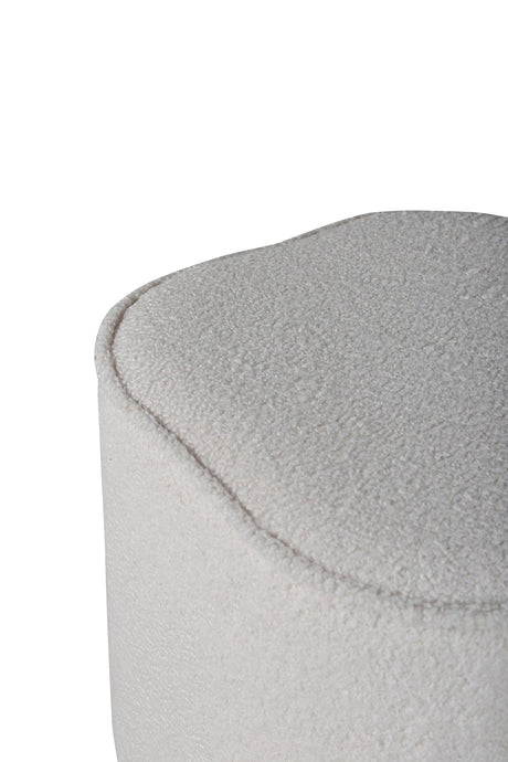 Piff Pouf - weiß/Polyester - Teddy - Ottomane / Poufs - ALVAHOME