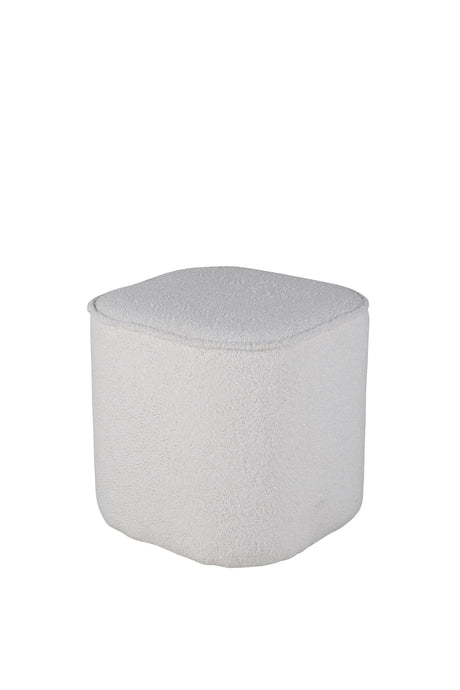 Piff Pouf - weiß/Polyester - Teddy - Ottomane / Poufs - ALVAHOME