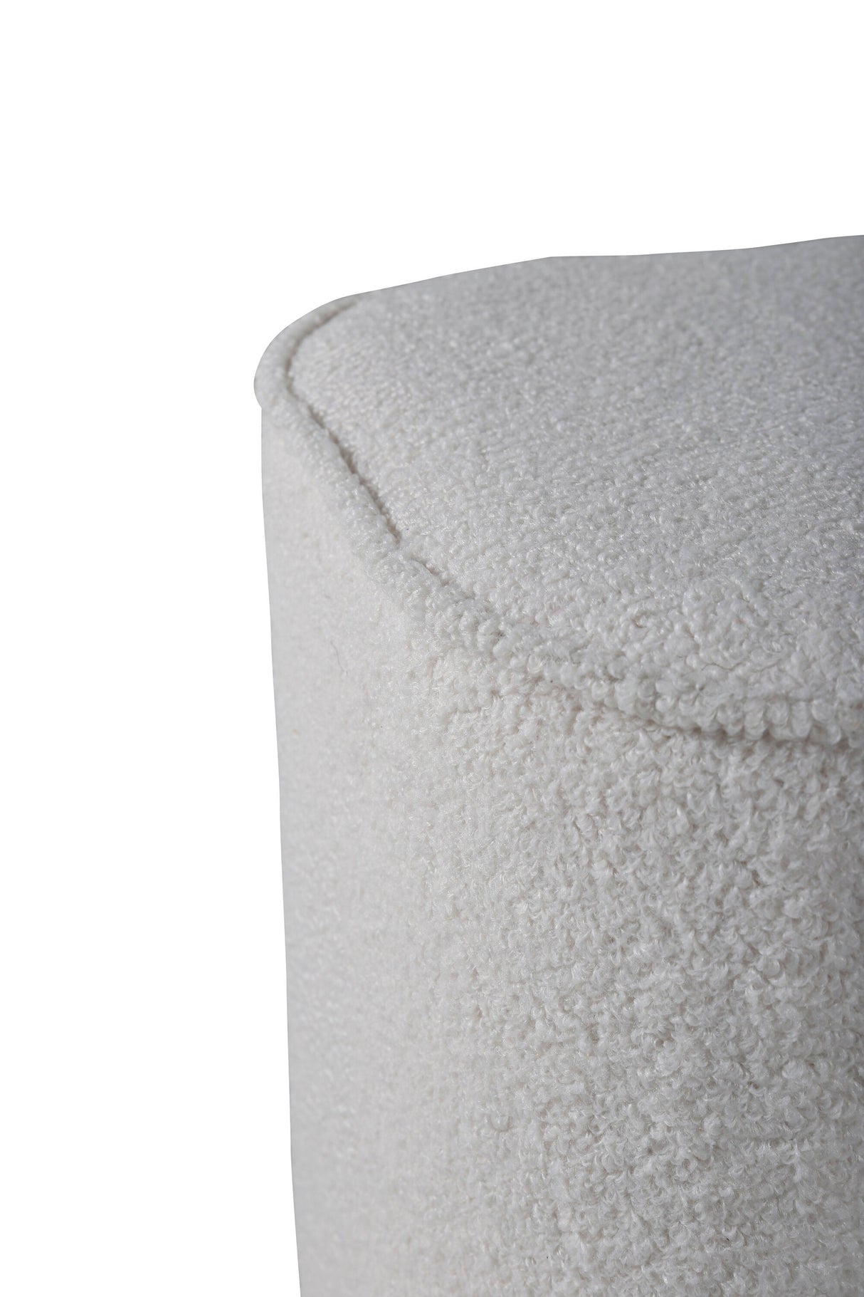 Piff Pouf - weiß/Polyester - Teddy - Ottomane / Poufs - ALVAHOME