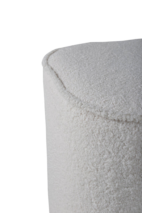 Piff Pouf - weiß/Polyester - Teddy - Ottomane / Poufs - ALVAHOME