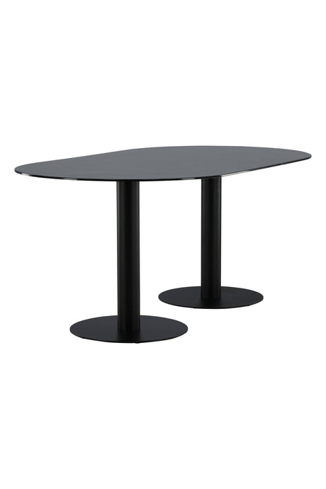 Pillan ovaler Esstisch - schwarz/Glas - Ovale Esstische - ALVAHOME