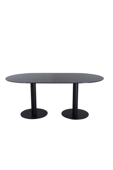 Pillan ovaler Esstisch - schwarz/Glas - Ovale Esstische - ALVAHOME