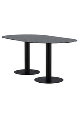 Pillan ovaler Esstisch - schwarz/Glas - Ovale Esstische - ALVAHOME