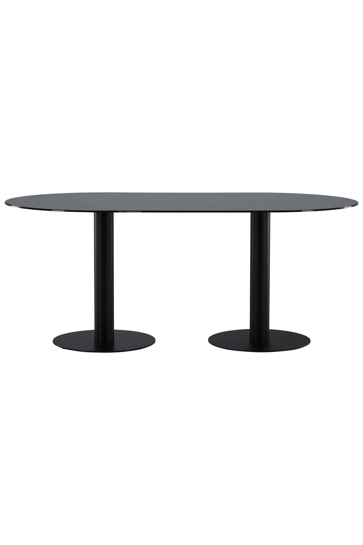 Pillan ovaler Esstisch - schwarz/Glas - Ovale Esstische - ALVAHOME