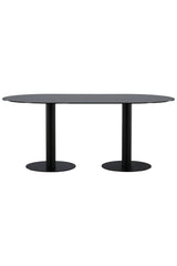 Pillan ovaler Esstisch - schwarz/Glas - Ovale Esstische - ALVAHOME
