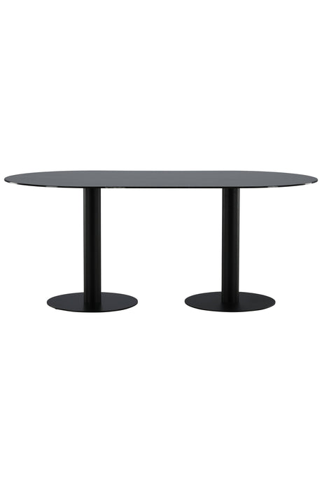 Pillan ovaler Esstisch - schwarz/Glas - Ovale Esstische - ALVAHOME