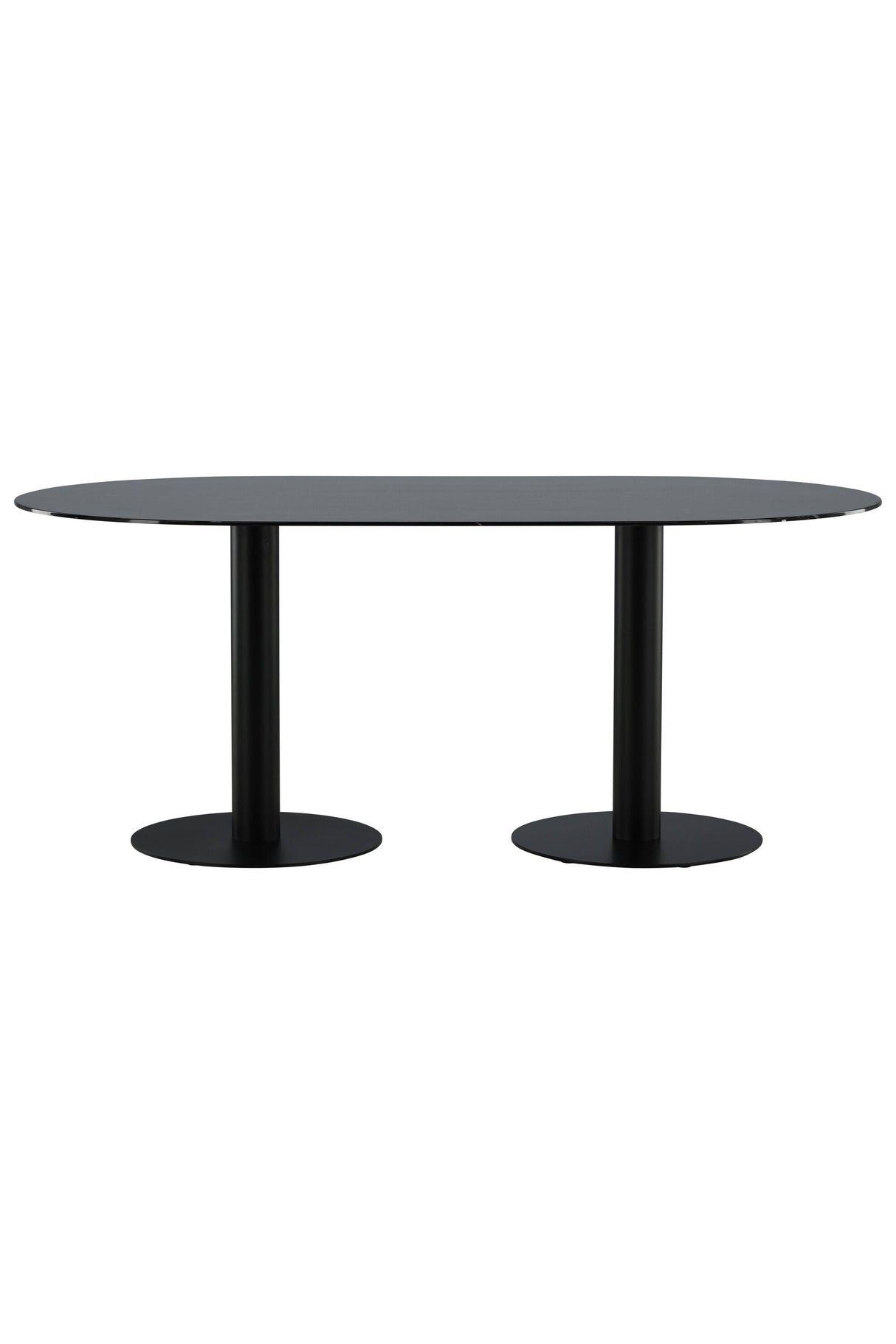 Pillan ovaler Esstisch - schwarz/Glas - Ovale Esstische - ALVAHOME