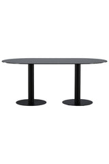 Pillan ovaler Esstisch - schwarz/Glas - Ovale Esstische - ALVAHOME