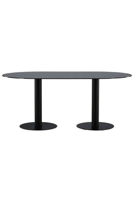 Pillan ovaler Esstisch - schwarz/Glas - Ovale Esstische - ALVAHOME