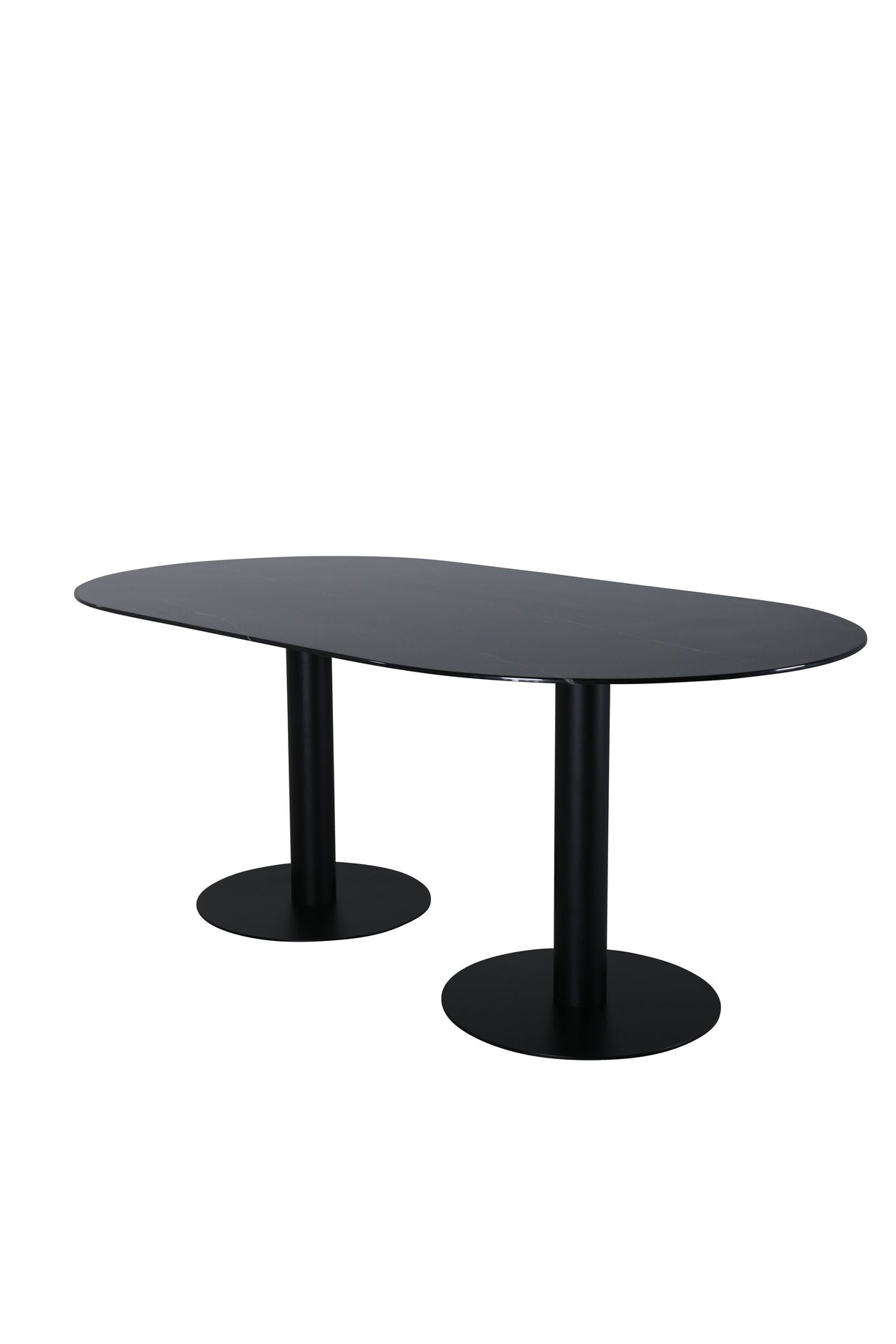 Pillan ovaler Esstisch - schwarz/Glas - Ovale Esstische - ALVAHOME