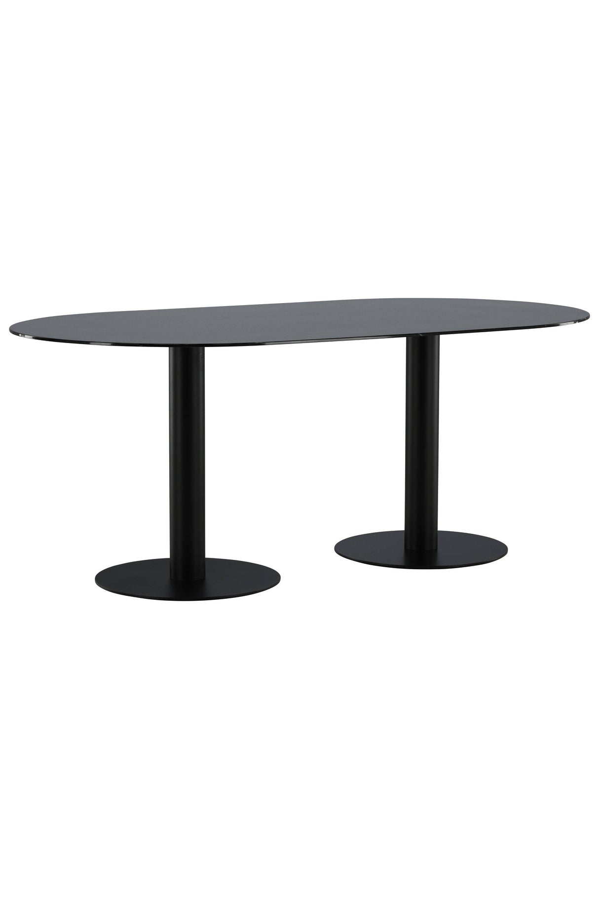 Pillan ovaler Esstisch - schwarz/Glas - Ovale Esstische - ALVAHOME