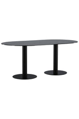 Pillan ovaler Esstisch - schwarz/Glas - Ovale Esstische - ALVAHOME