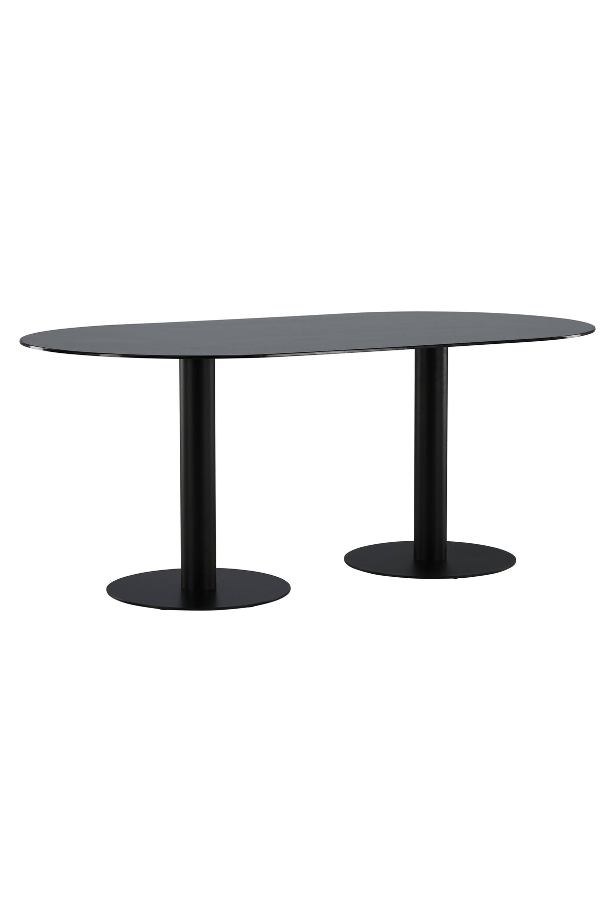 Pillan ovaler Esstisch - schwarz/Glas - Ovale Esstische - ALVAHOME