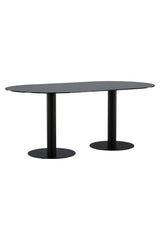Pillan ovaler Esstisch - schwarz/Glas - Ovale Esstische - ALVAHOME