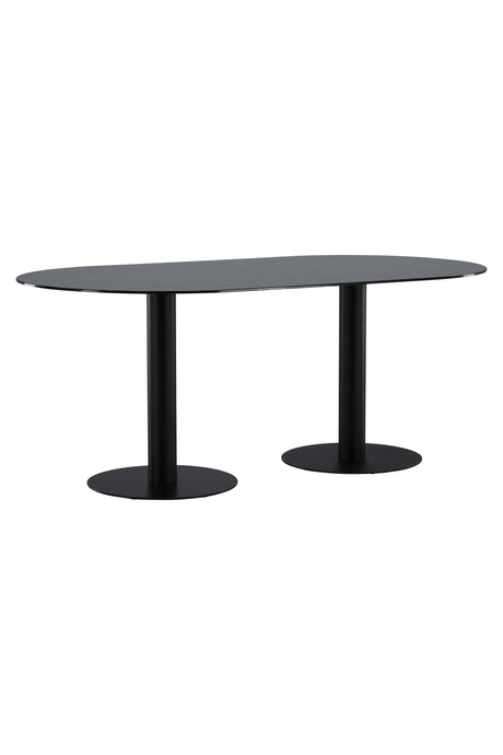 Pillan ovaler Esstisch - schwarz/Glas - Ovale Esstische - ALVAHOME