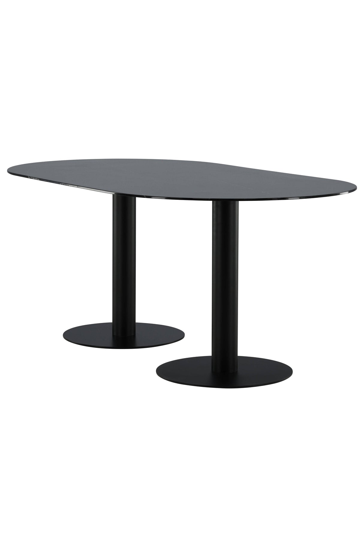 Pillan ovaler Esstisch - schwarz/Glas - Ovale Esstische - ALVAHOME