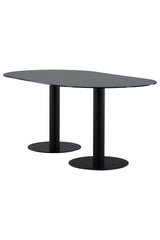 Pillan ovaler Esstisch - schwarz/Glas - Ovale Esstische - ALVAHOME