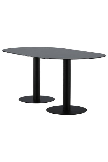 Pillan ovaler Esstisch - schwarz/Glas - Ovale Esstische - ALVAHOME