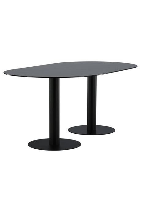 Pillan ovaler Esstisch - schwarz/Glas - Ovale Esstische - ALVAHOME