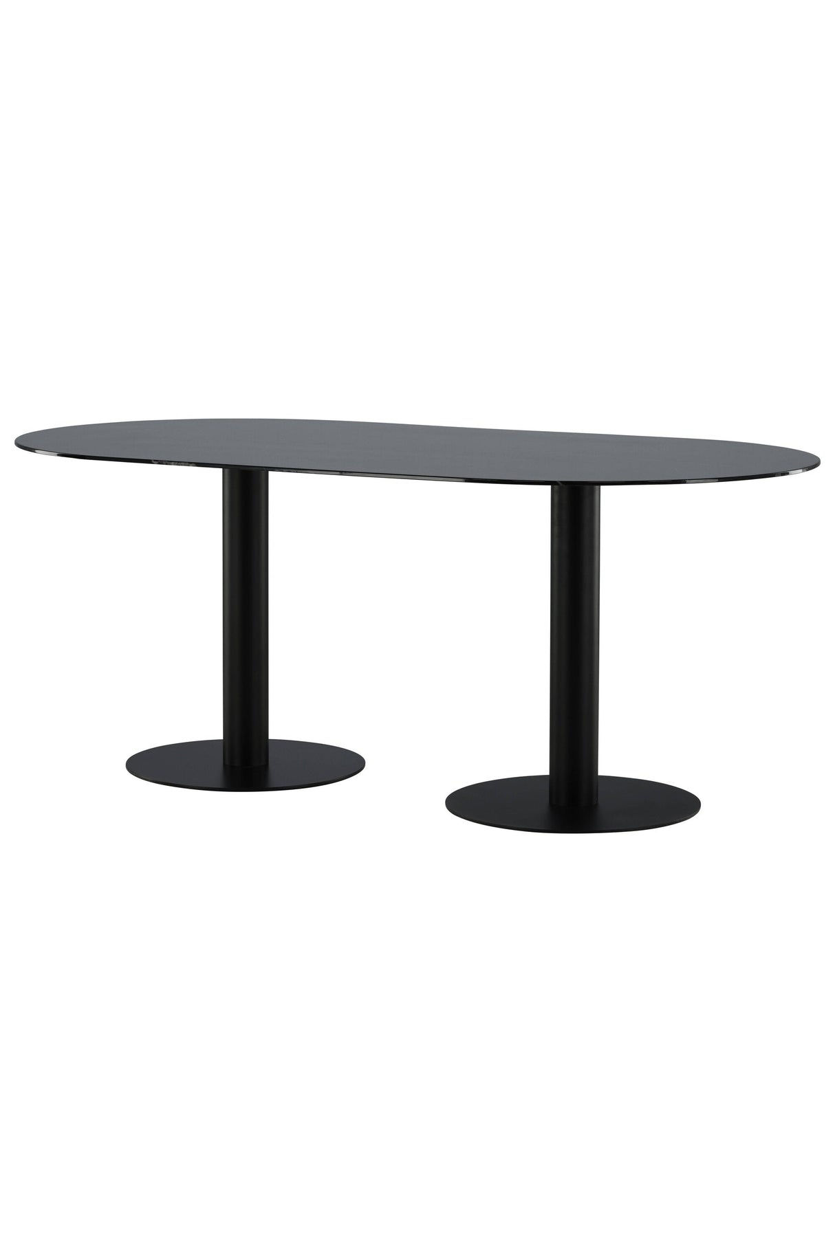 Pillan ovaler Esstisch - schwarz/Glas - Ovale Esstische - ALVAHOME