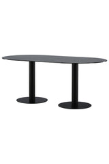 Pillan ovaler Esstisch - schwarz/Glas - Ovale Esstische - ALVAHOME