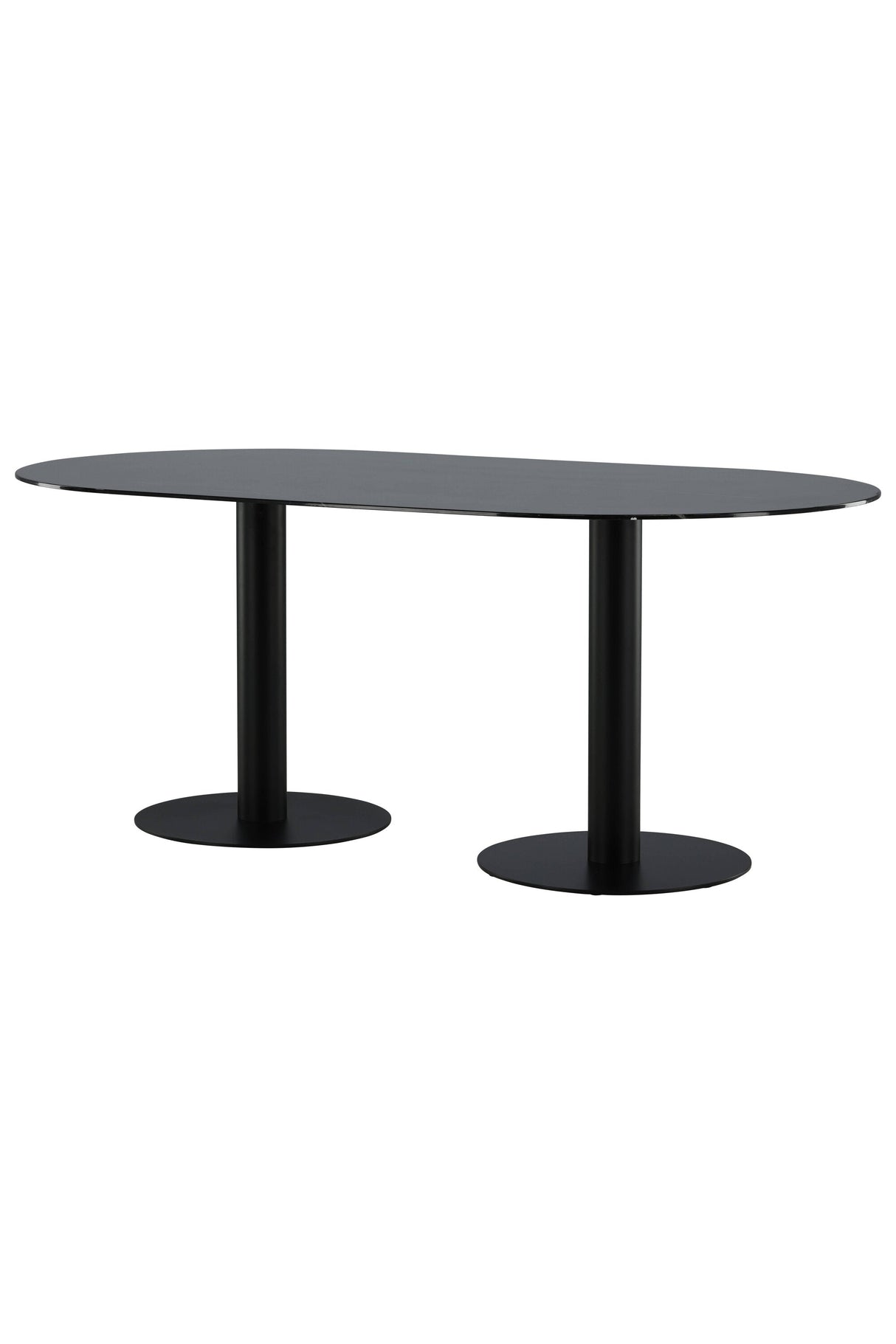 Pillan ovaler Esstisch - schwarz/Glas - Ovale Esstische - ALVAHOME