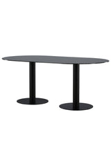 Pillan ovaler Esstisch - schwarz/Glas - Ovale Esstische - ALVAHOME