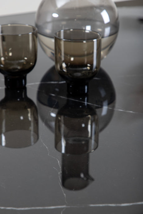 Pillan ovaler Esstisch - schwarz/Glas - Ovale Esstische - ALVAHOME