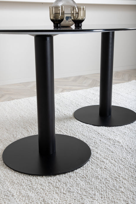 Pillan ovaler Esstisch - schwarz/Glas - Ovale Esstische - ALVAHOME