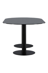 Pillan ovaler Esstisch - schwarz/Glas - Ovale Esstische - ALVAHOME