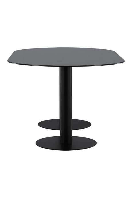 Pillan ovaler Esstisch - schwarz/Glas - Ovale Esstische - ALVAHOME