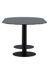 Pillan ovaler Esstisch - schwarz/Glas - Ovale Esstische - ALVAHOME