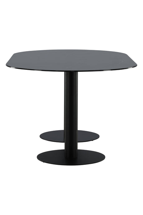 Pillan ovaler Esstisch - schwarz/Glas - Ovale Esstische - ALVAHOME