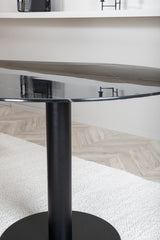 Pillan ovaler Esstisch - schwarz/Glas - Ovale Esstische - ALVAHOME