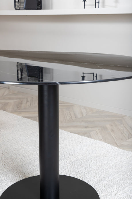 Pillan ovaler Esstisch - schwarz/Glas - Ovale Esstische - ALVAHOME