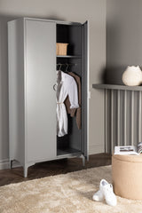 Piring Garderrobe - hellgrau/Stahl - Garderroben - ALVAHOME