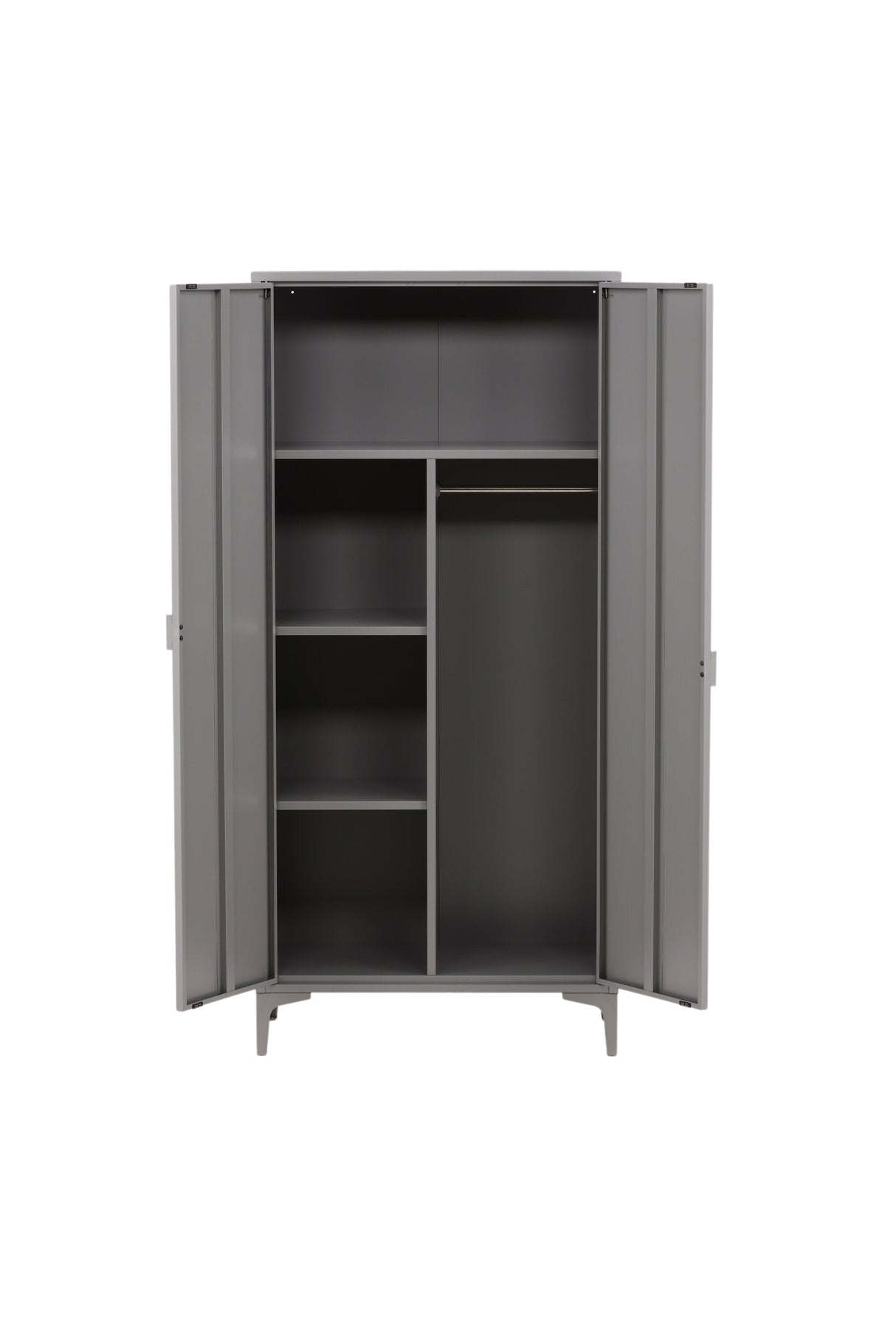 Piring Garderrobe - hellgrau/Stahl - Garderroben - ALVAHOME