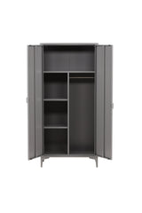 Piring Garderrobe - hellgrau/Stahl - Garderroben - ALVAHOME