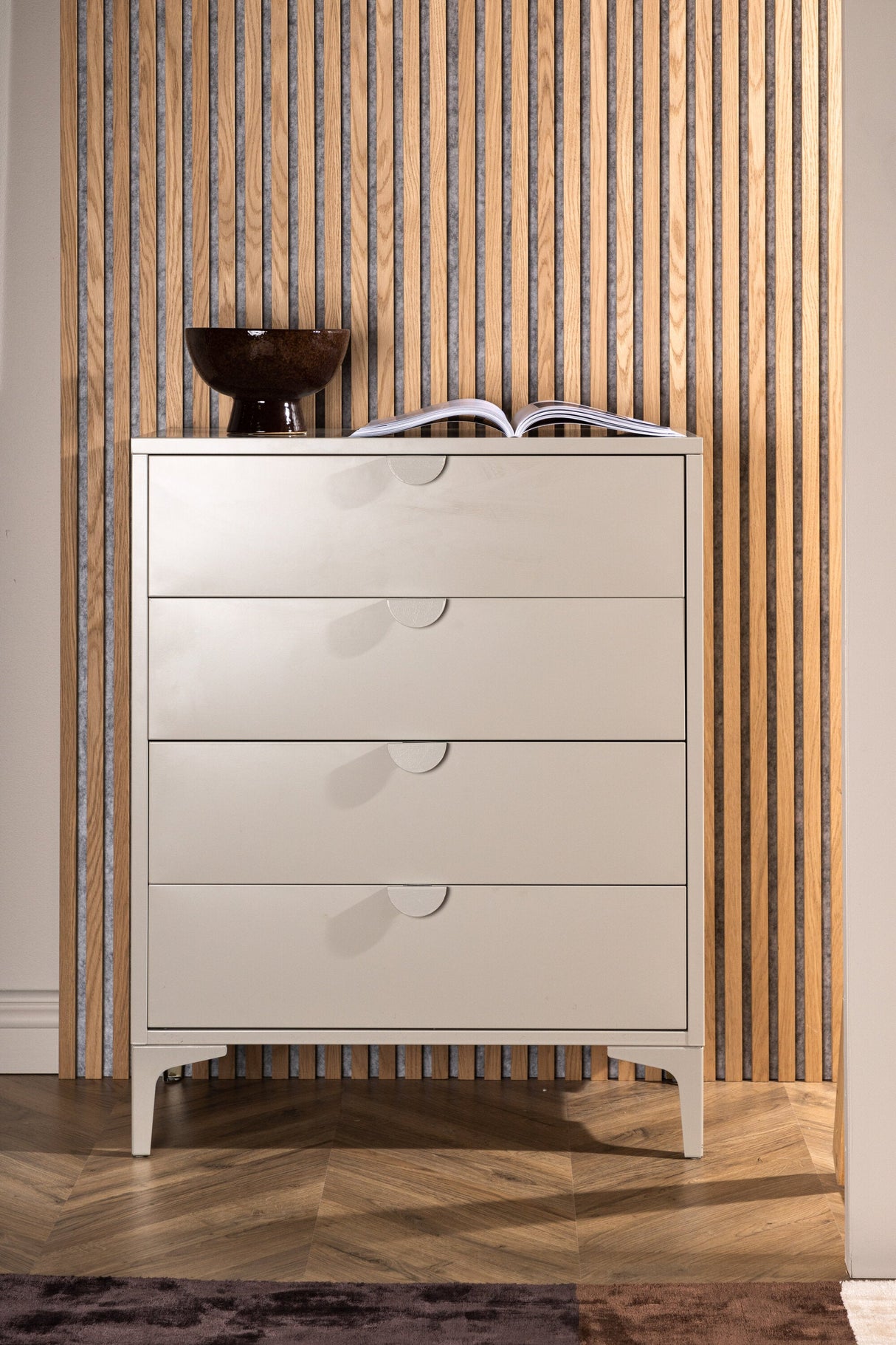 Piring Kommode - beige/Stahl - Kommoden - ALVAHOME