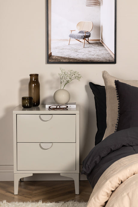 Piring Kommode - beige/Stahl - Kommoden - ALVAHOME