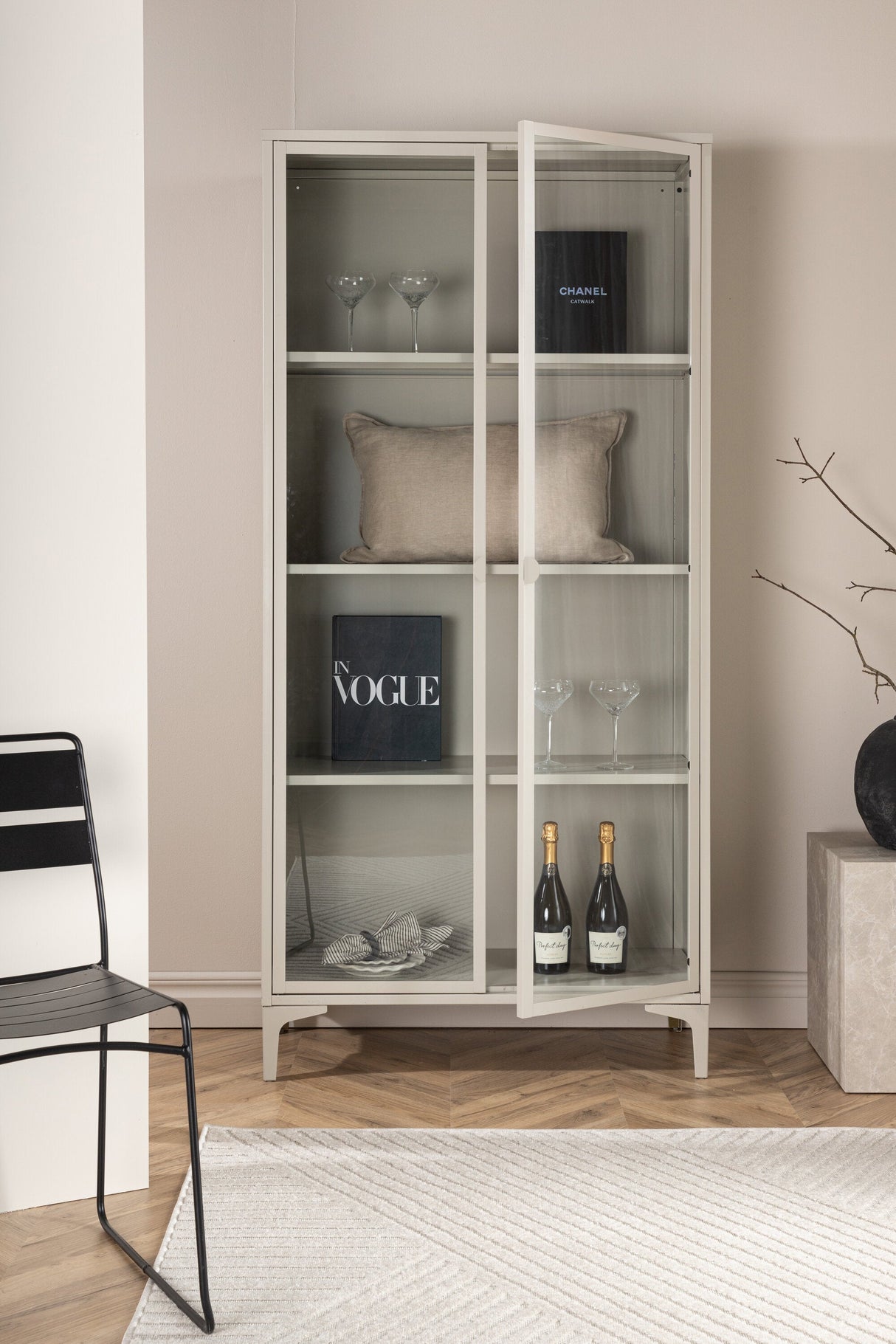 Piring Schrank - beige/Stahl - Schränke - ALVAHOME