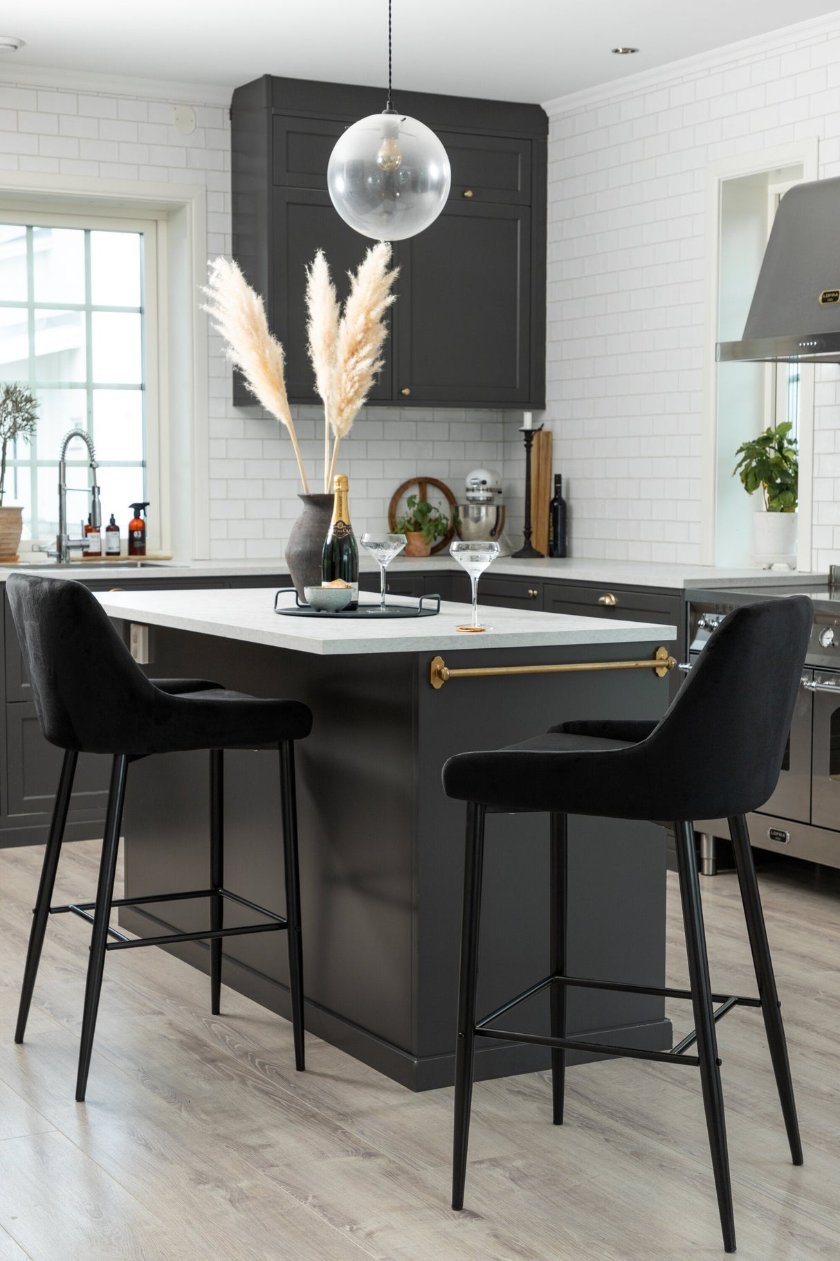 Plaza Barhocker - schwarz/Polyester - Barhocker - ALVAHOME
