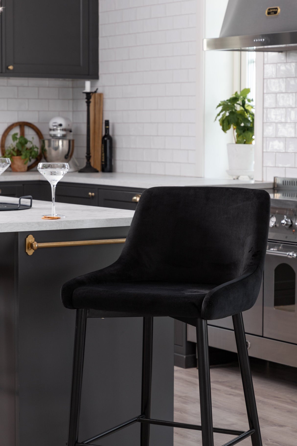 Plaza Barhocker - schwarz/Polyester - Barhocker - ALVAHOME