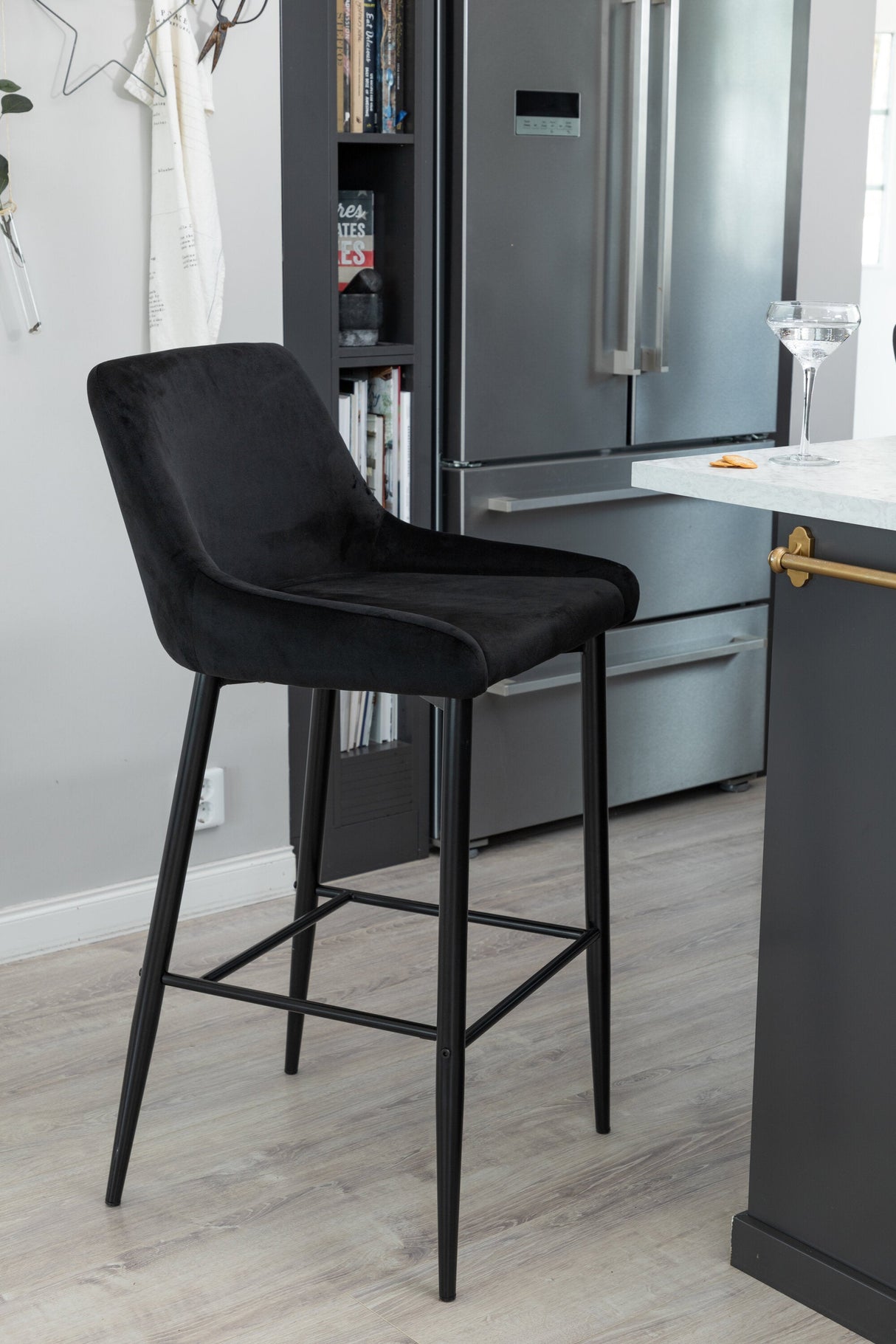 Plaza Barhocker - schwarz/Polyester - Barhocker - ALVAHOME