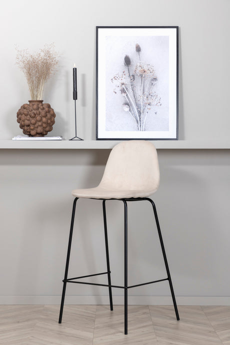 Polar Barhocker - beige/Polyester - Samt - Barhocker - ALVAHOME