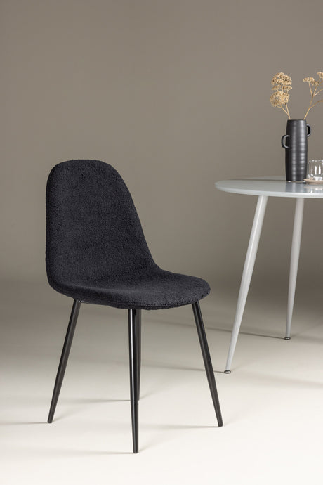 Polar Esszimmerstuhl - schwarz/Polyester - Teddy - Essstühle - ALVAHOME