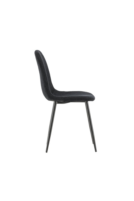 Polar Esszimmerstuhl - schwarz/Polyester - Teddy - Essstühle - ALVAHOME
